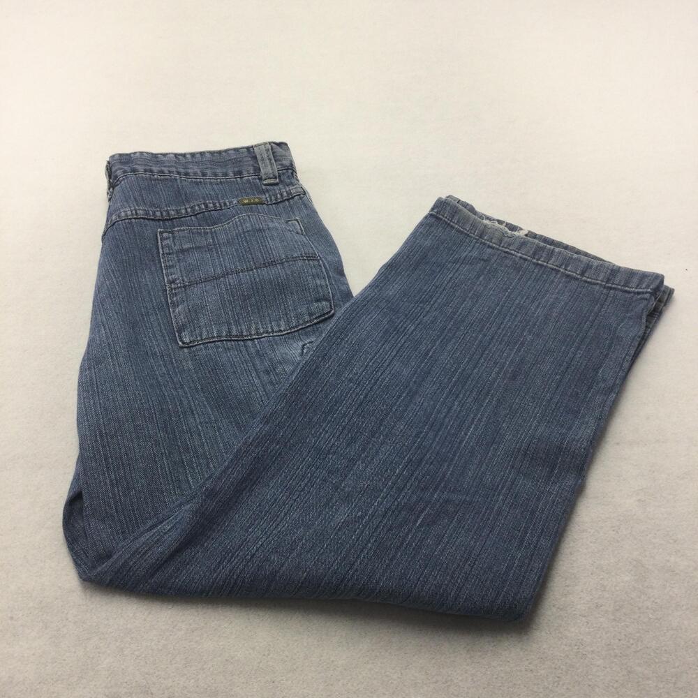VF Jeanswear Jeans Boys 16 Husky Blue Denim Relaxed Wide Leg Cargo 30x28